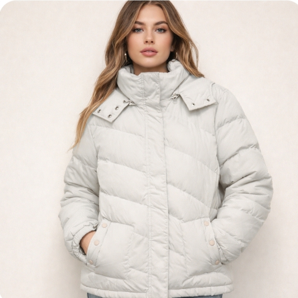Tonino Lamborghini | Italian Luxury White Grey Puffer Jacket